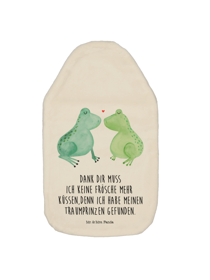 Wärmflasche Frosch Liebe mit Spruch in Weiß