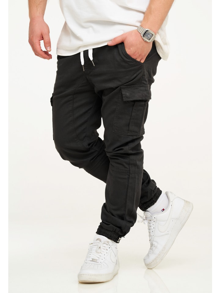 Cargohose - MPQUITO Jogger-Hose Jeanshose Stoffhose in Schwarz