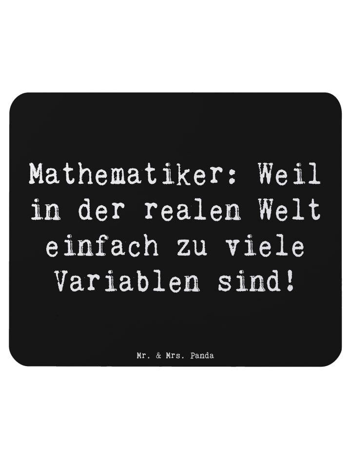 Maus Pad Spruch Mathematiker Leben mit Spruch in Schwarz