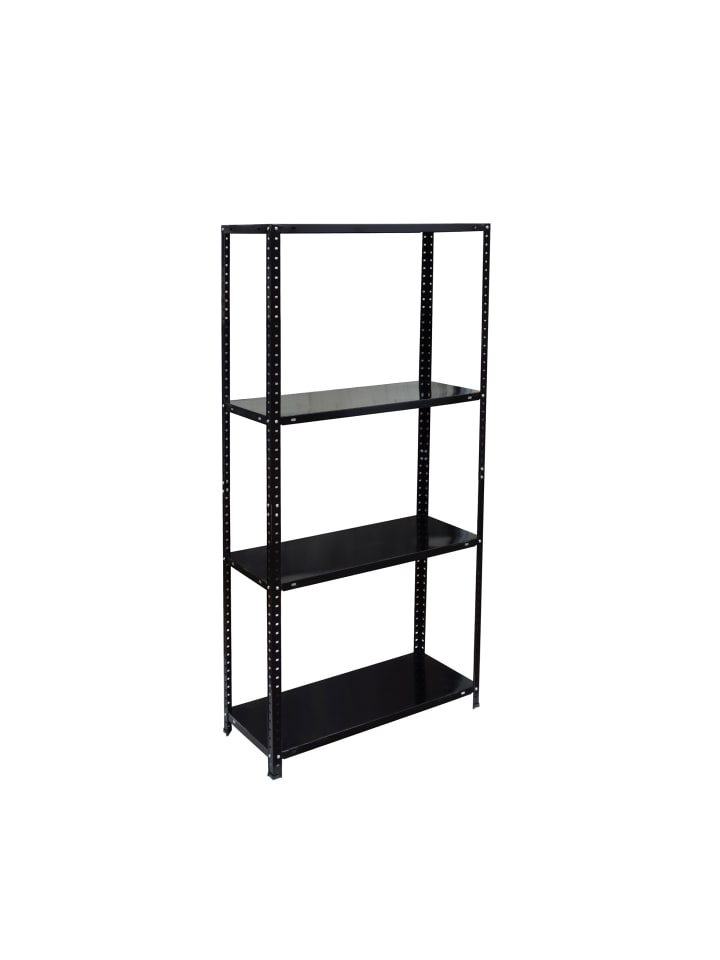 2 x Lagerregal in Schwarz - (B)75 x (H)145 x (T)30 cm