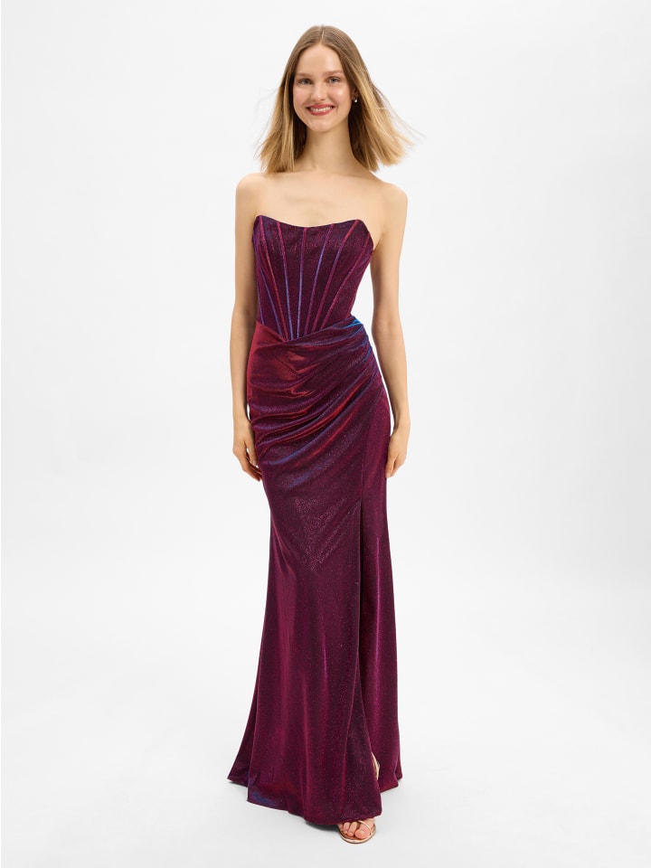 Kleid in bordeaux blau - 0002