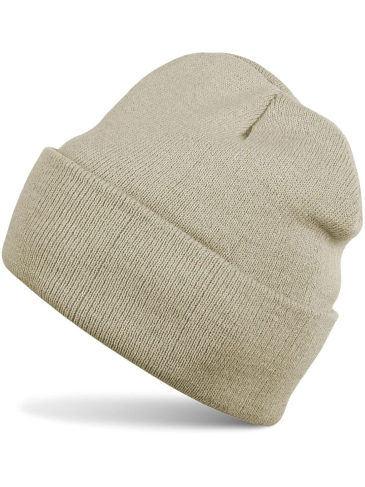Strickmütze in Beige