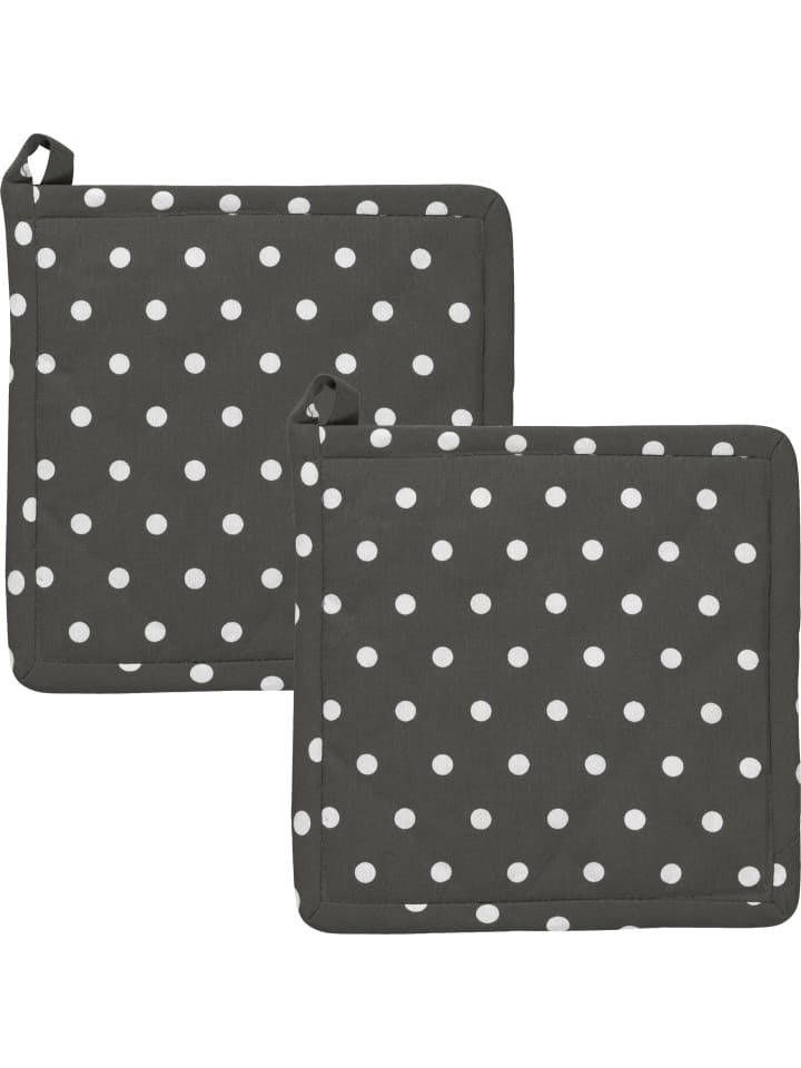 Baumwolle Topflappen 2er-Pack Orlando in grau