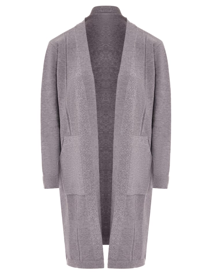 Damen Cardigan in Grau Melange