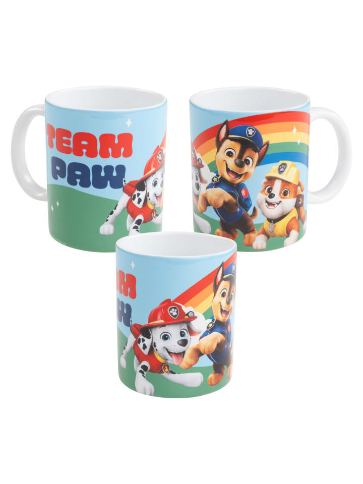 Paw Patrol Tasse Regenbogen Kaffeetasse Becher Kaffeebecher 320 ml in Mehrfarbig