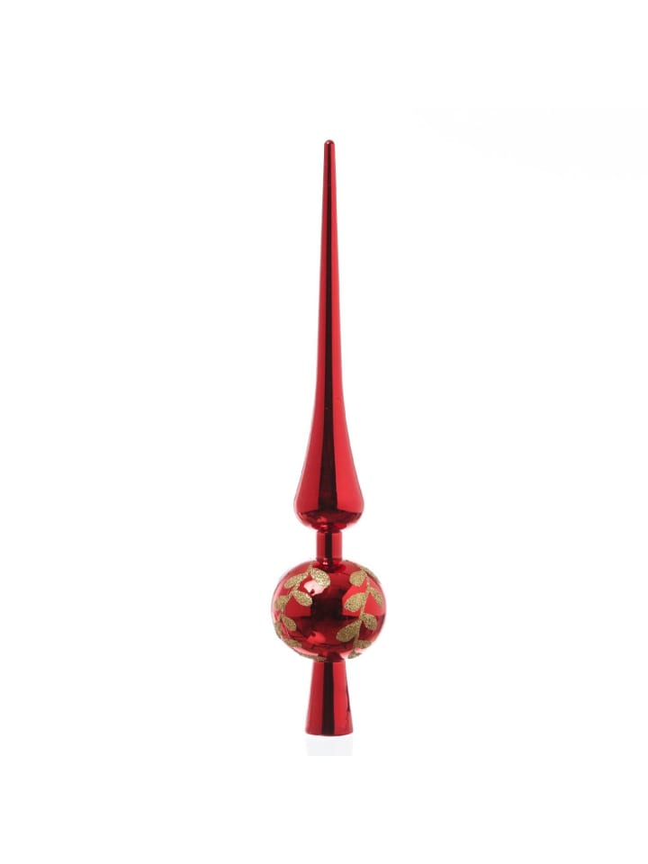 Christbaumspitze Weihnachtsbaumspitze Kunststoff H: 30cm in rot
