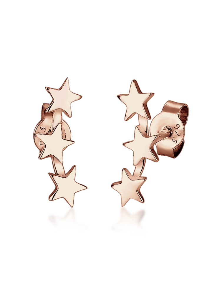 Ohrringe 925 Sterling Silber Sterne, Astro, Stern in Rosegold