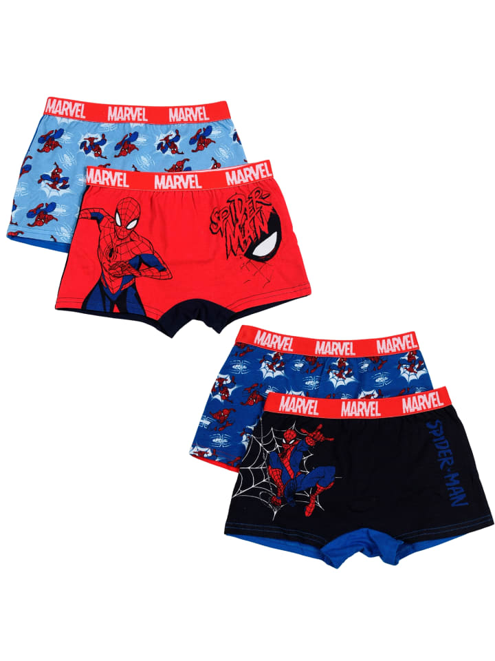Spiderman Boxershorts 4er Pack Unterhosen in blau