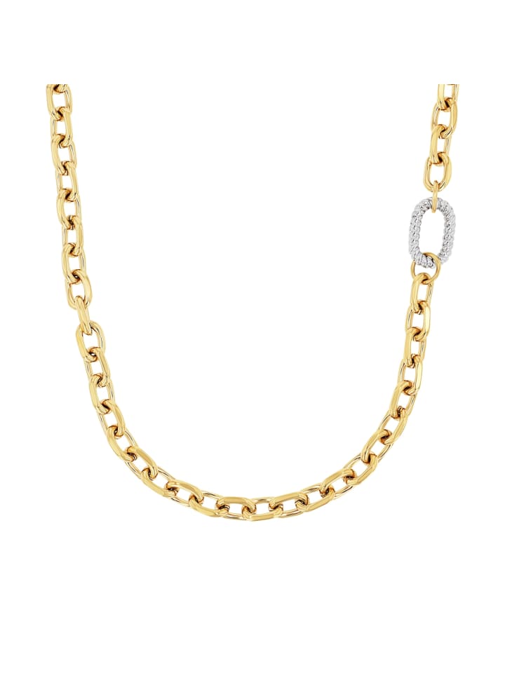 Kette mit Anhänger Edelstahl, IP Gold in Gold