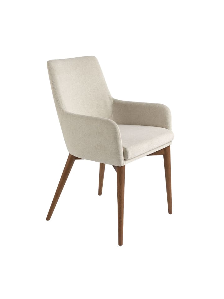 Stuhl 4048 in Walnuss/Beige – (B)57 x (H)88 x (T)64 cm