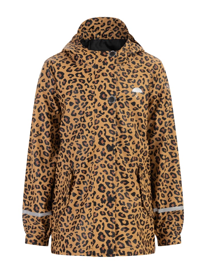 Mädchen Regenjacke in Schwarz Beige Leo