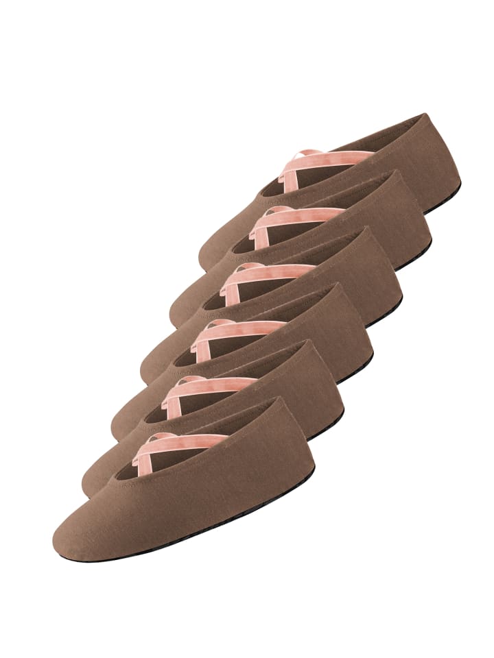 Freizeitsocken Ballerina Haussocke in braun/rosa