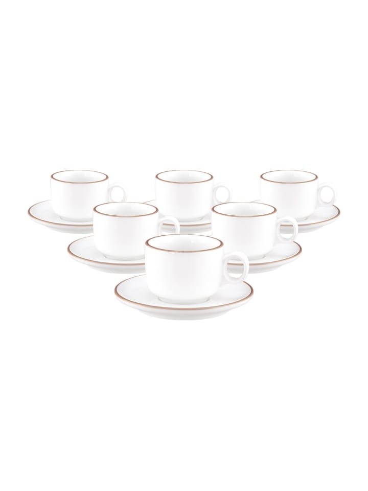12-tlg. Set Espresso-Set Sento Home Pure Lines in Cocoa Brown 80 ml