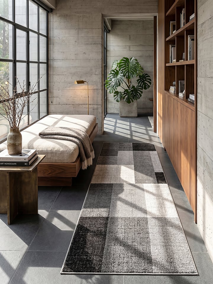Kurzflorteppich Patchwork pflegeleicht Wohnzimmer Schlafzimmer Flur in Grau
