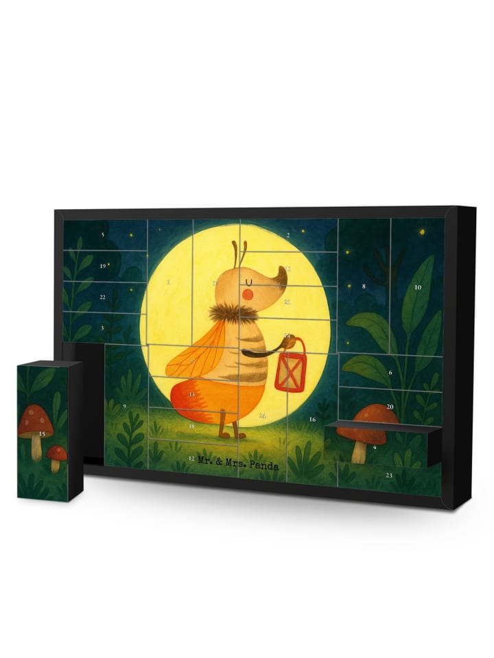 Weihnachtskalender Glühwürmchen Design ohne Spruch in Weiß