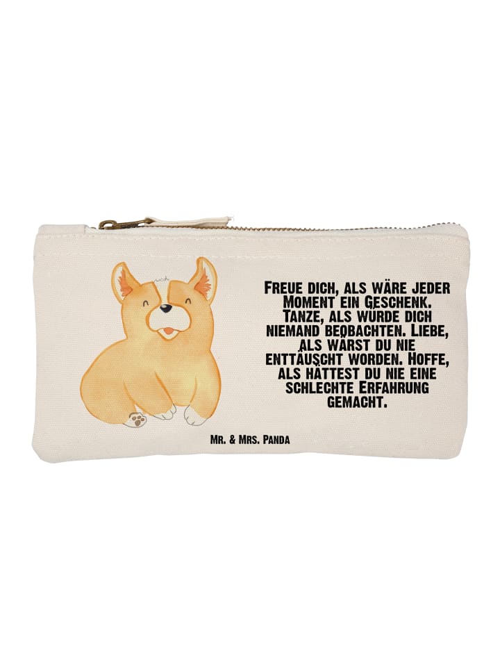 Federtasche Corgie mit Spruch in Weiß