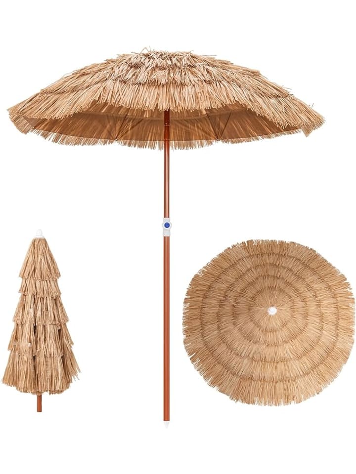Sonnenschirm Strohschirm in Beige