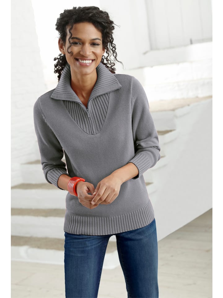 Pullover in grau-meliert