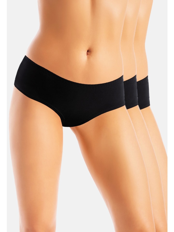 3er pack: Klassisches Damen-Bambushöschen Braziboo in schwarz