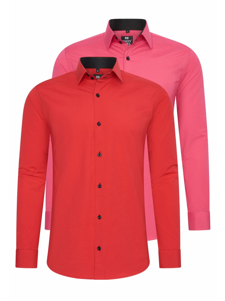 2er Set Business Hemd in 2erSet-(44_Rot)(44_Pink)