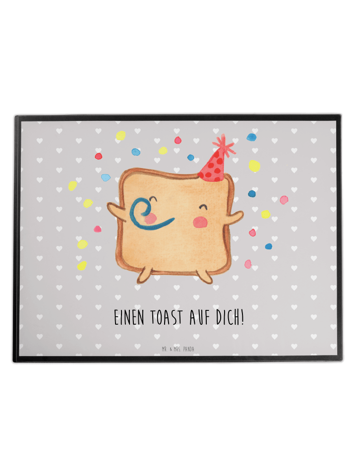 Tischpad Toast Party mit Spruch in Grau Pastell