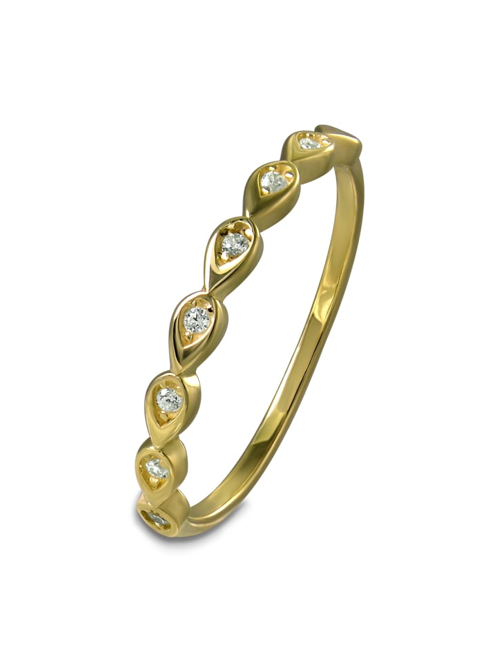 Goldring 333 Gelbgold - 8 Karat Drops Größe 54 (17,2) Ringe