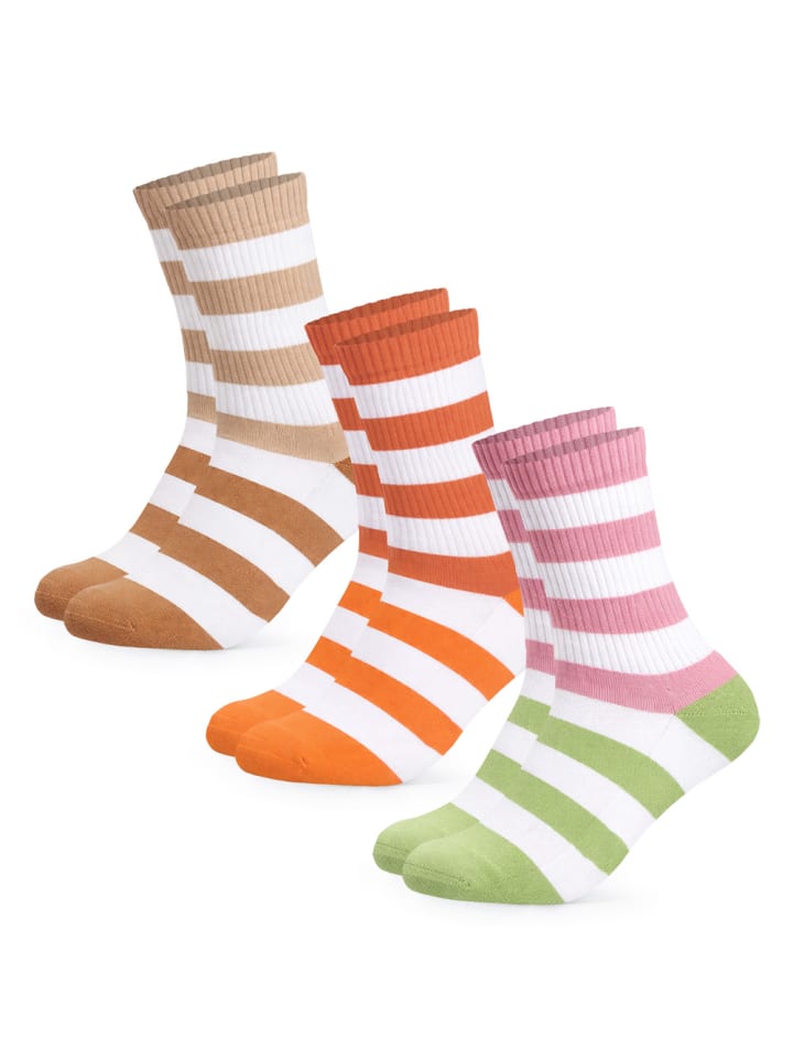 3er Pack Tennissocken mit Streifen Momo in Mix2