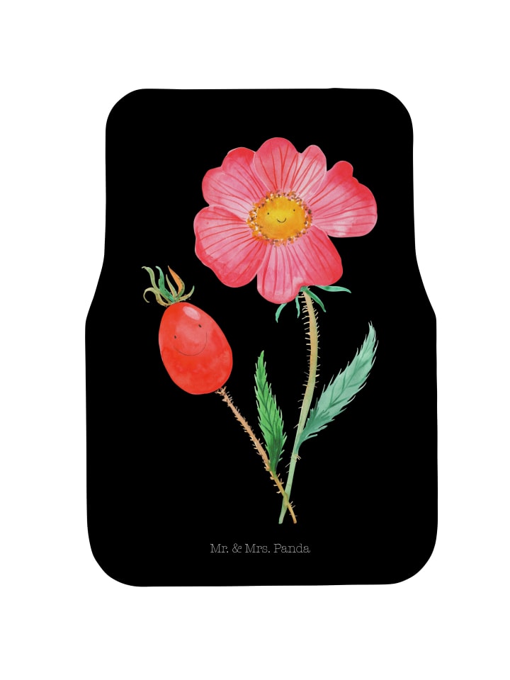 Automatte Blume HageRundunge ohne Spruch in Schwarz