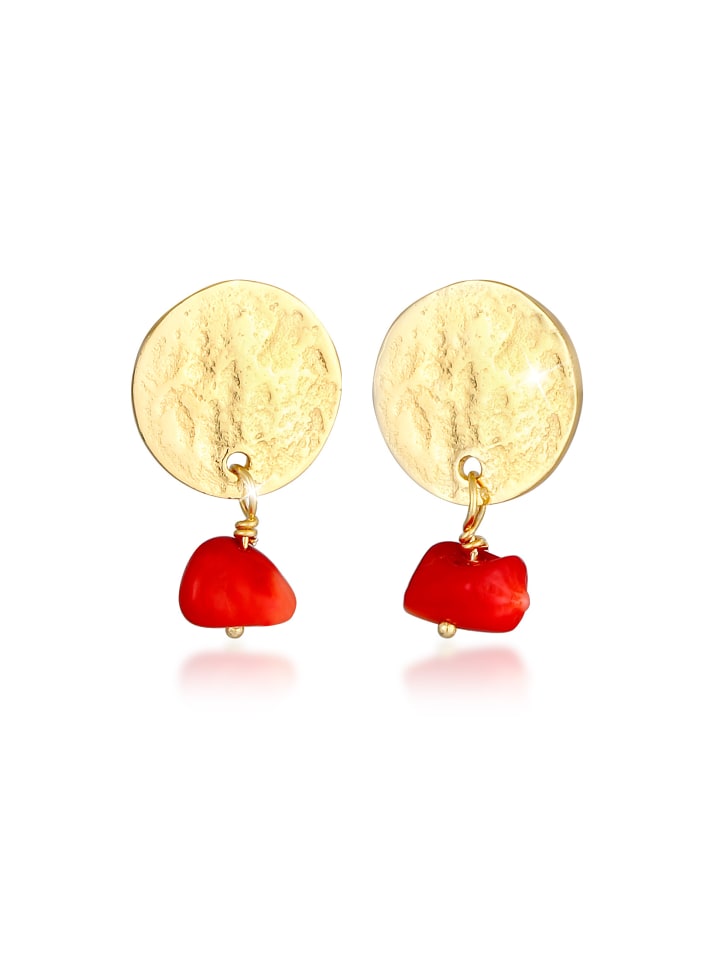 Ohrringe 925 Sterling Silber Plättchen in Gold