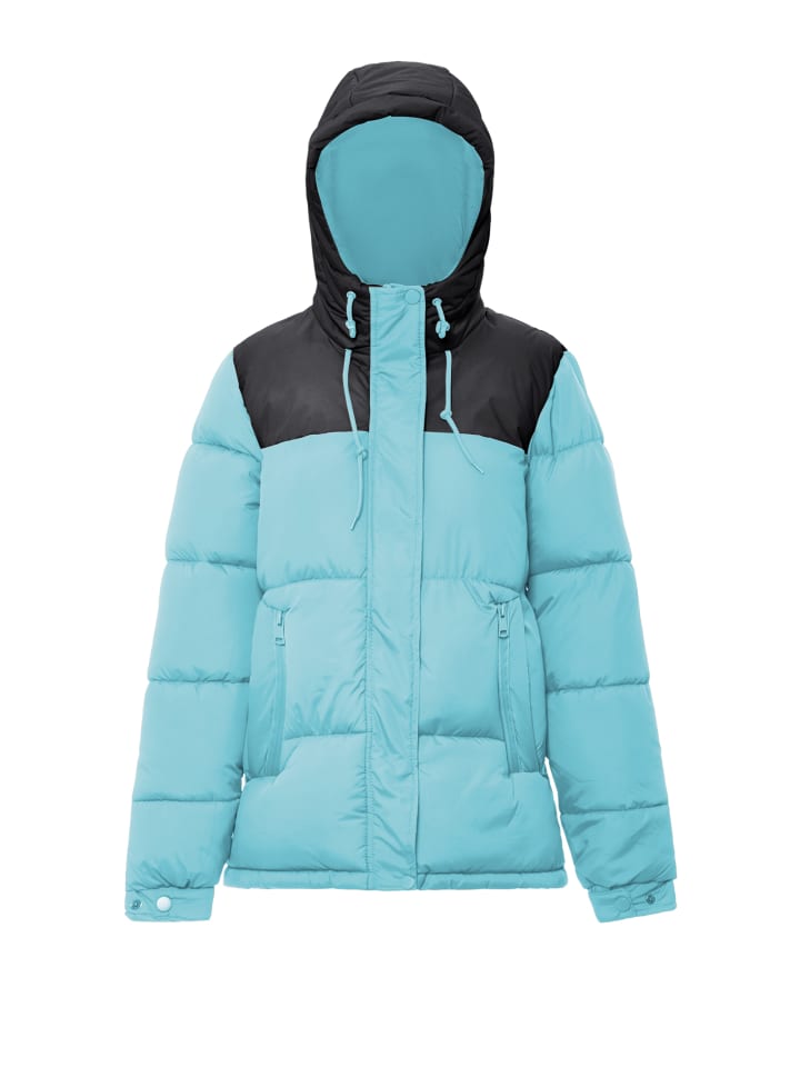 Damen Wattierte Steppjacke in Türkis Schwarz