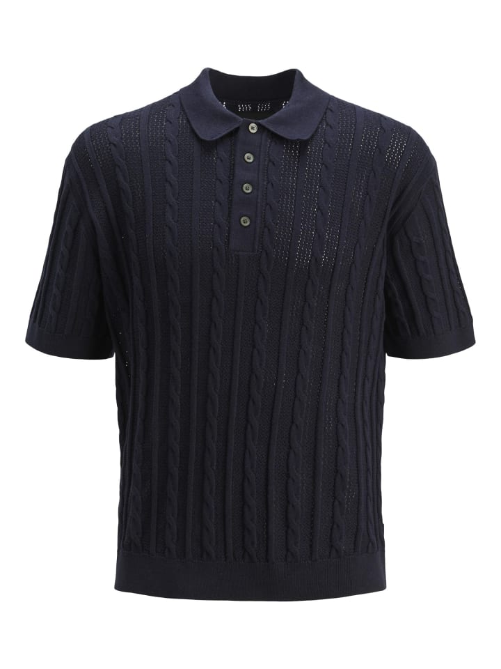Gestricktes Polo in Night Sky