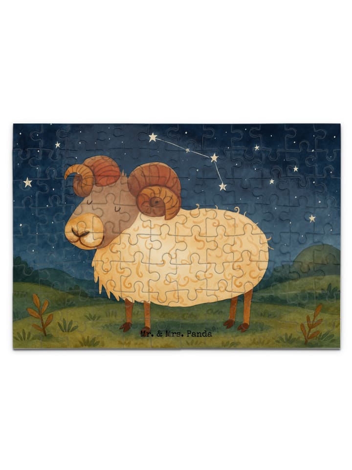 Puzzle Sternzeichen Widder Design ohne Spruch in Weiß
