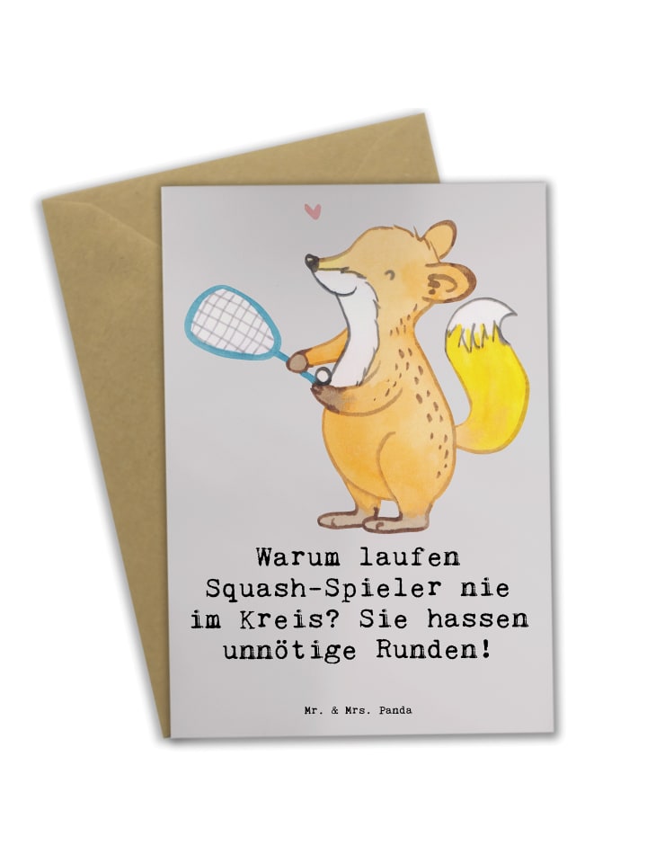 Glückwunschkarte Squash Weisheit mit Spruch in Grau Pastell