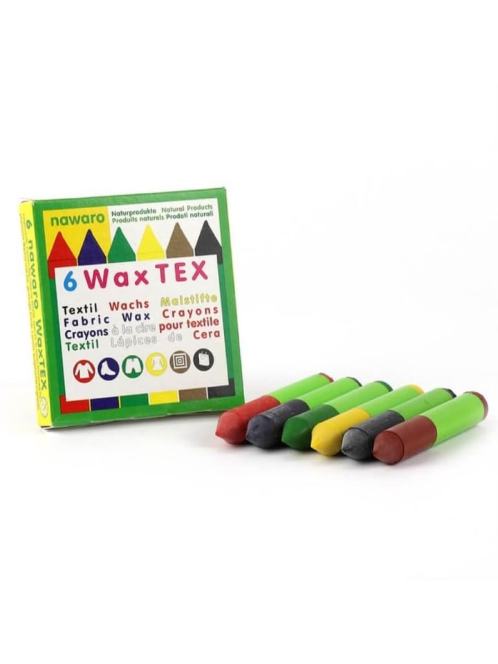 WAX Tex nawaro, Textil Wachsmaler - 6 Farben - ab 3 Jahren