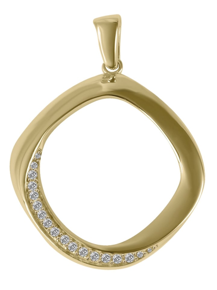 Damen Anhänger aus 333 Gold mit Zirkonia in gold