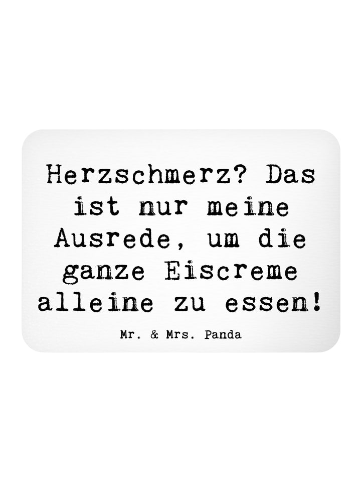Pinnwand Magnet Spruch Herzschmerz Eiscreme mit... in Weiß