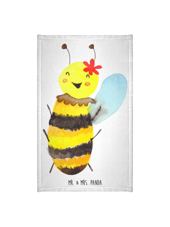 Handtuch Biene Happy ohne Spruch in Weiß
