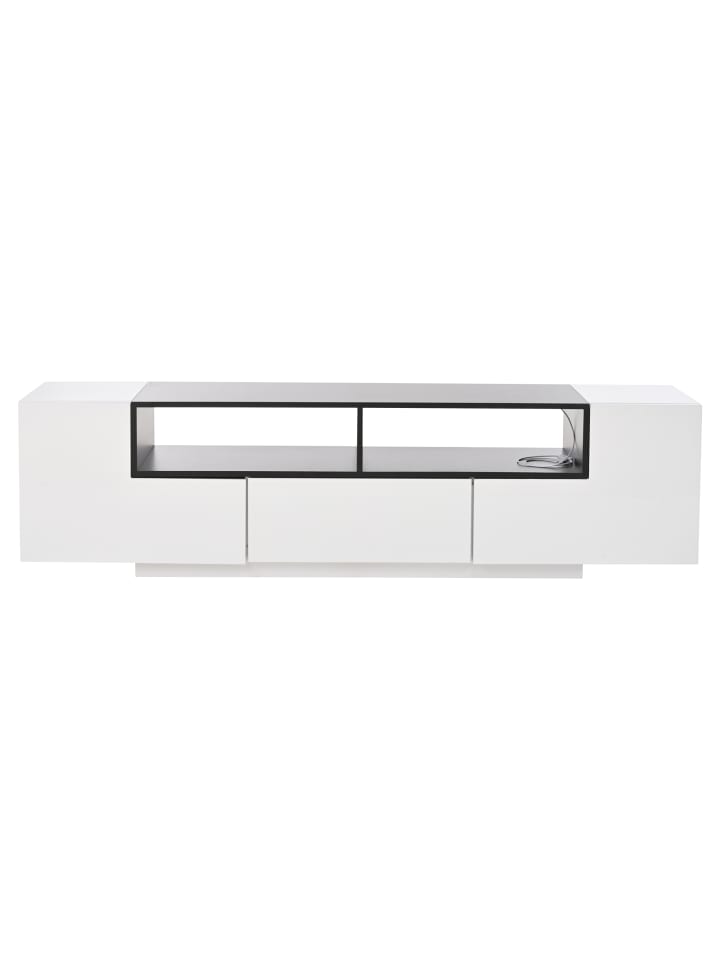 180cm TV Schrank mit LED Licht und Schubladen für 75 Zoll Fernseher
