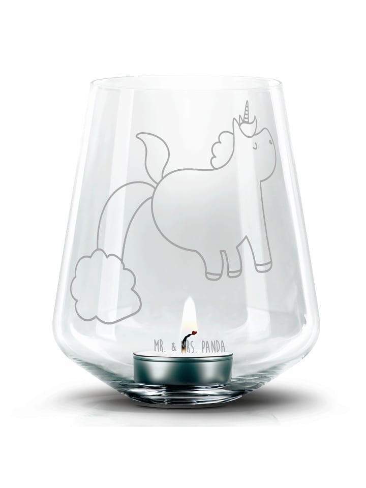 Kerzenhalter Einhorn Pupsen ohne Spruch in Transparent
