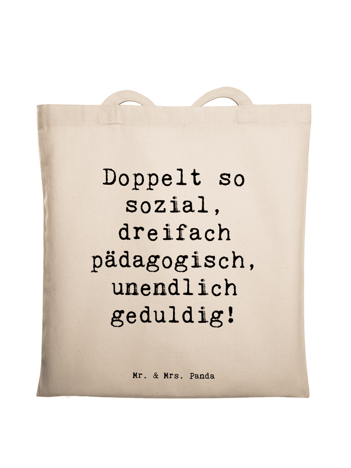Jutebeutel Spruch Sozialpädagogin Power mit Spruch in Creme