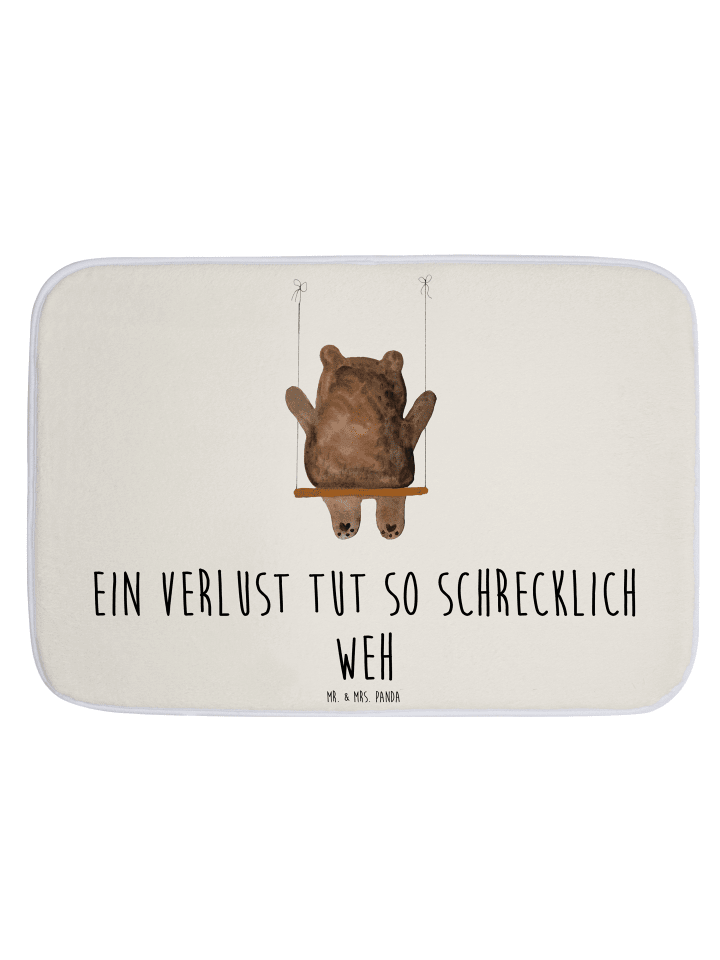 Badläufer Bär Schaukel mit Spruch in Weiß