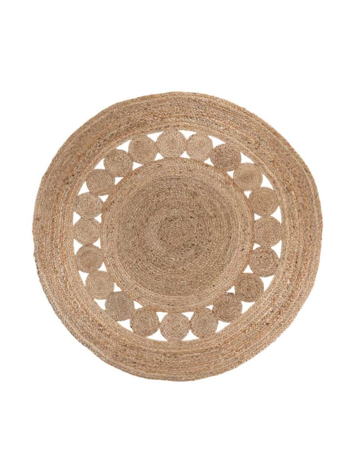 Teppich BOMBAY Jute Rund mit Muster 150 cm
