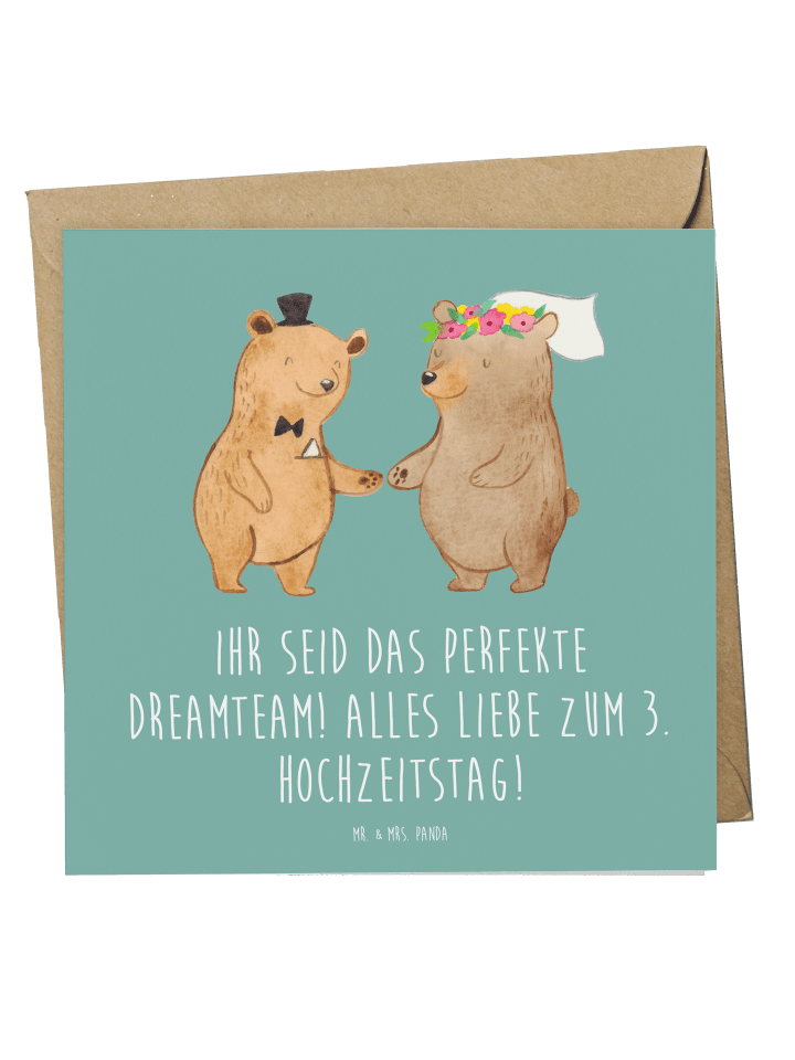 Deluxe Karte 3. Hochzeitstag Lederhochzeit Drea... in Meeresbrise