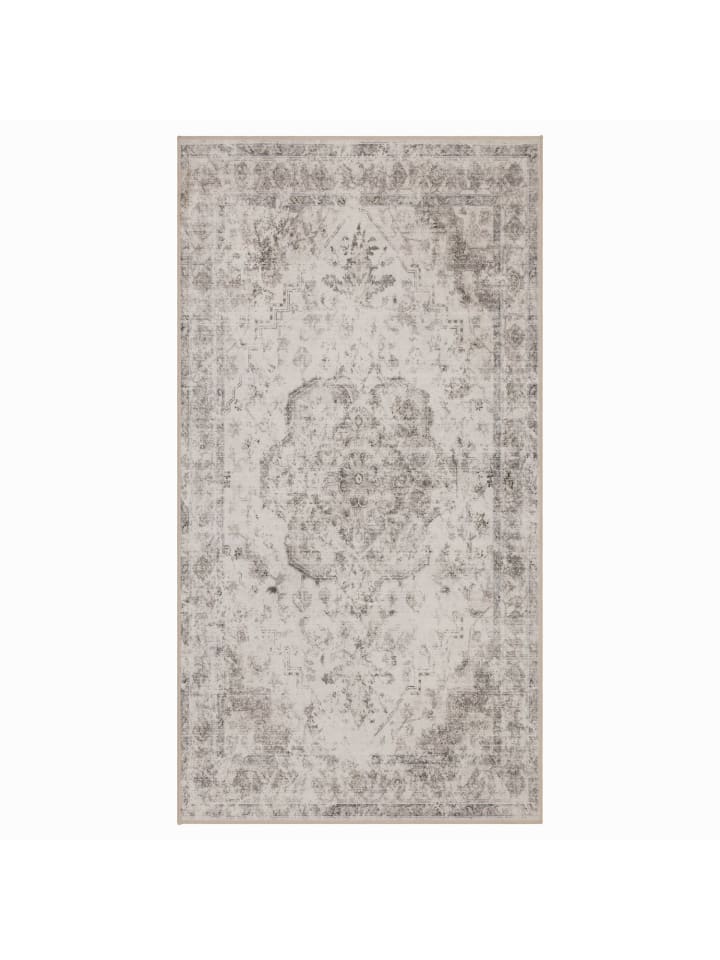 Kurzflor Teppich Inka 1141 Läufer in Beige