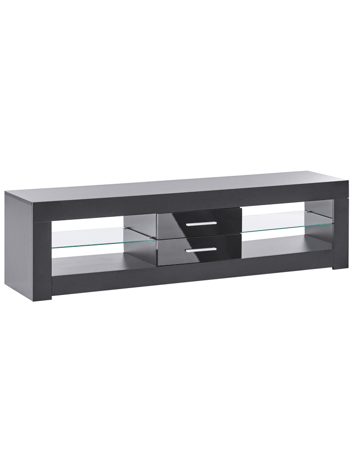 TV-Schrank ESQUIMALT in Schwarz/Silber - (W) 150 x (H) 40 x (L) 35 cm