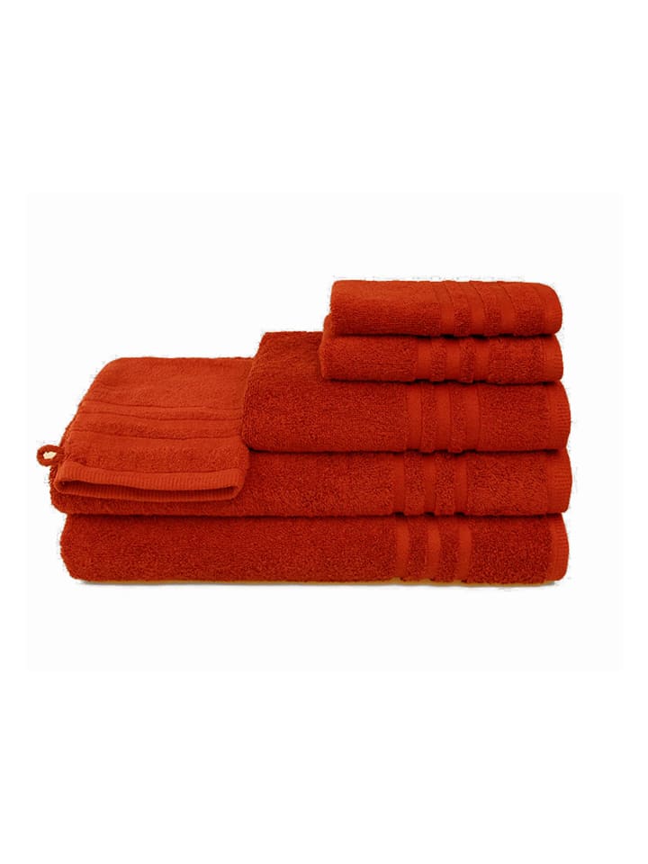 Frottier-Handtuch-Set in Terracotta