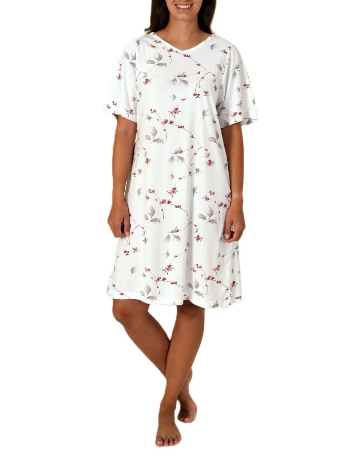Pflegenachthemd kurzarm mit Bindeverschluss - 86481 in rosa