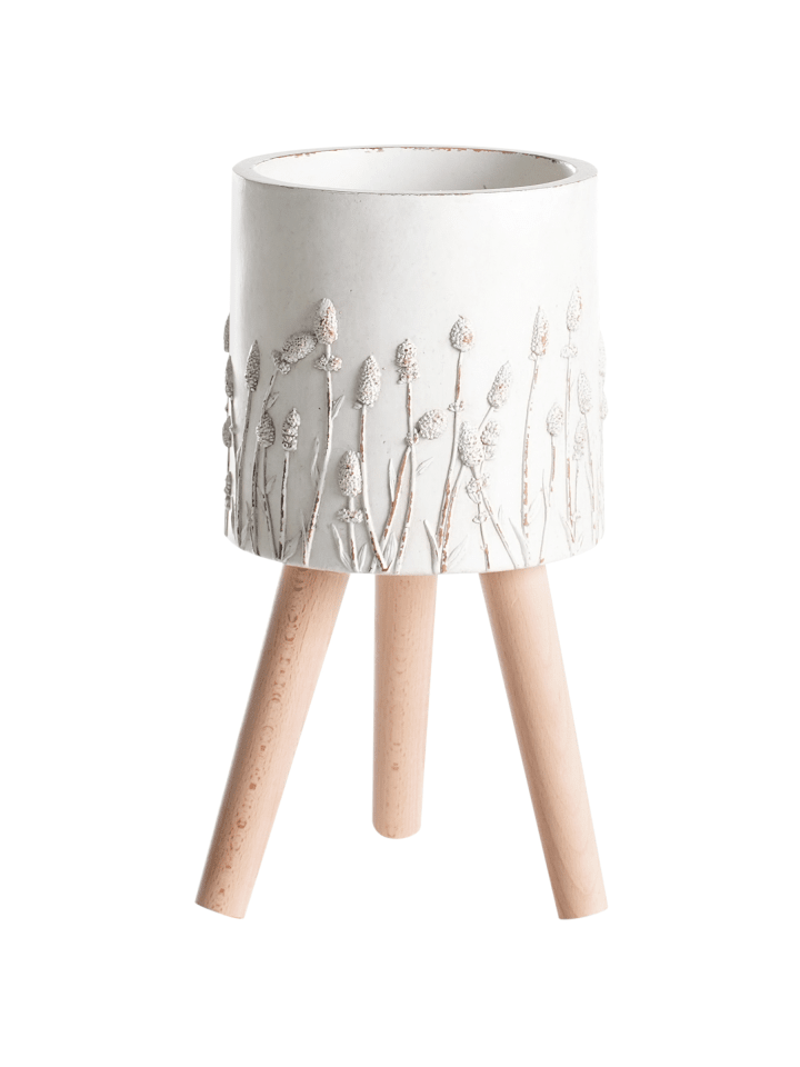 Outdoor Blumentopf JANINA in Weiß - (W) 24 x (H) 43 x (L) 24 cm