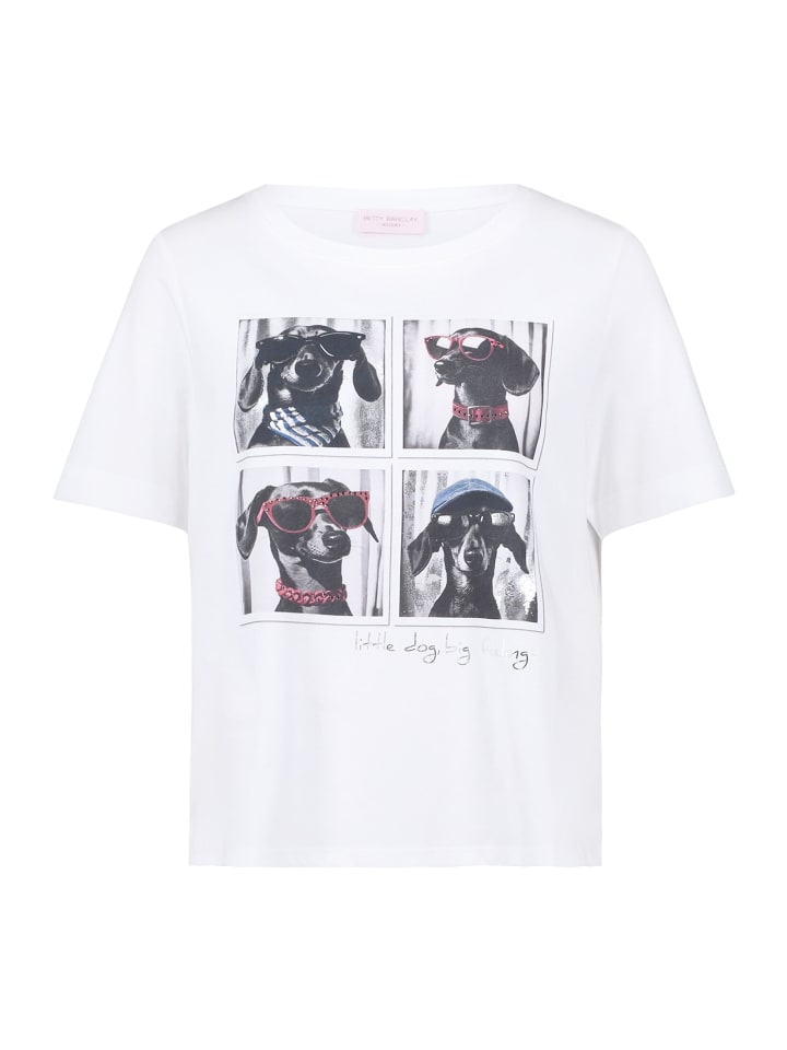 Basic Shirt mit Aufdruck in Patch White/Black
