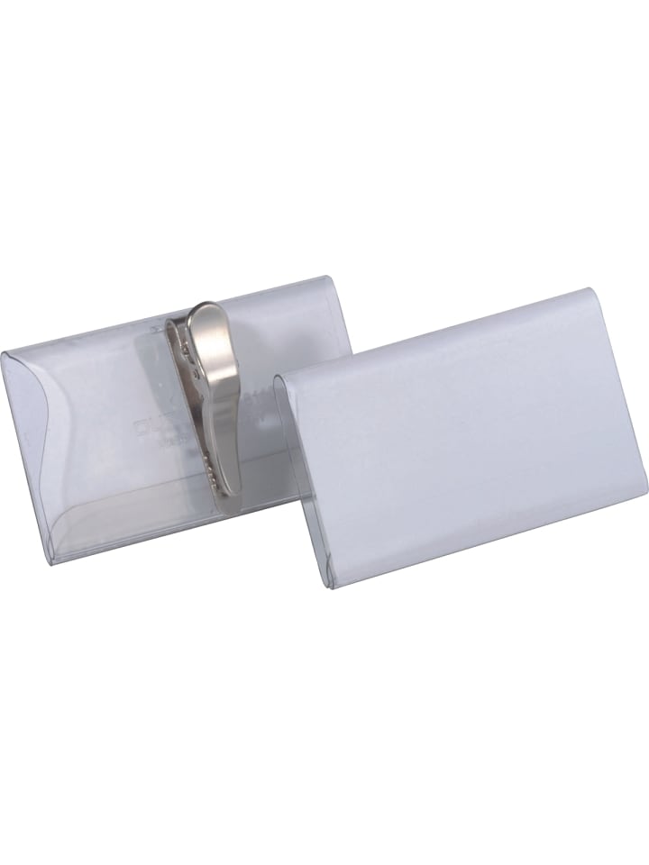 Namensschild 40x75mm mit Krokoklemme Packung mit 25 Stück